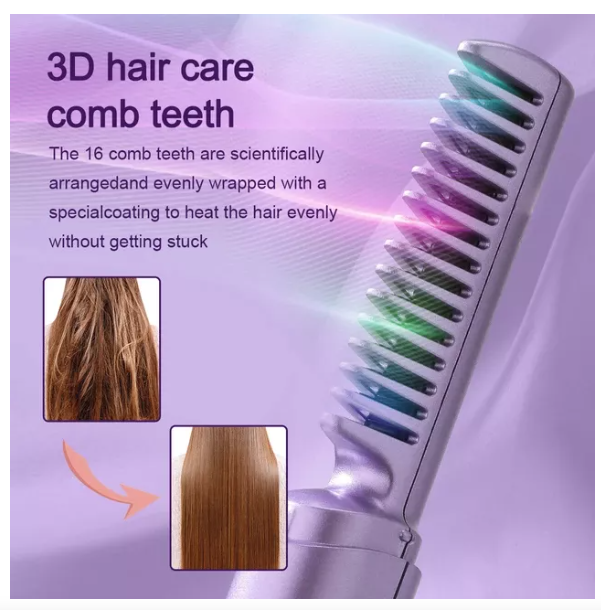 Portable Rechargeable Wallet Hair Straightening Comb